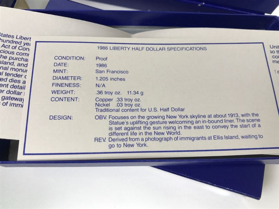 (5) 1986 US Liberty Coins Sets With Liberty Silver Dollar And Liberty Half Dollar [Photo 18]