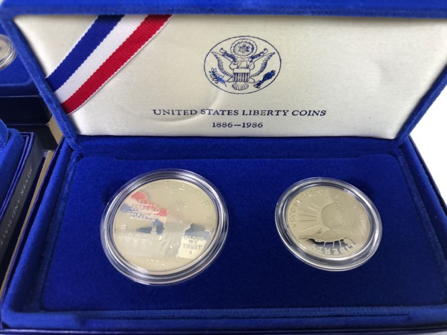 (5) 1986 US Liberty Coins Sets With Liberty Silver Dollar And Liberty Half Dollar [Photo 9]