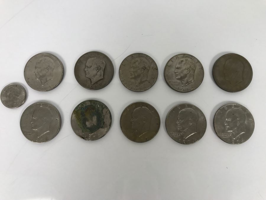 (10) Eisenhower One Dollar US Coins Various Dates