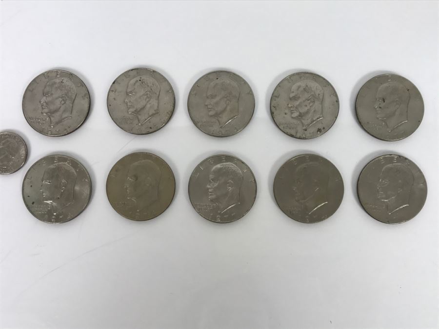 (10) Eisenhower One Dollar US Coins Various Dates