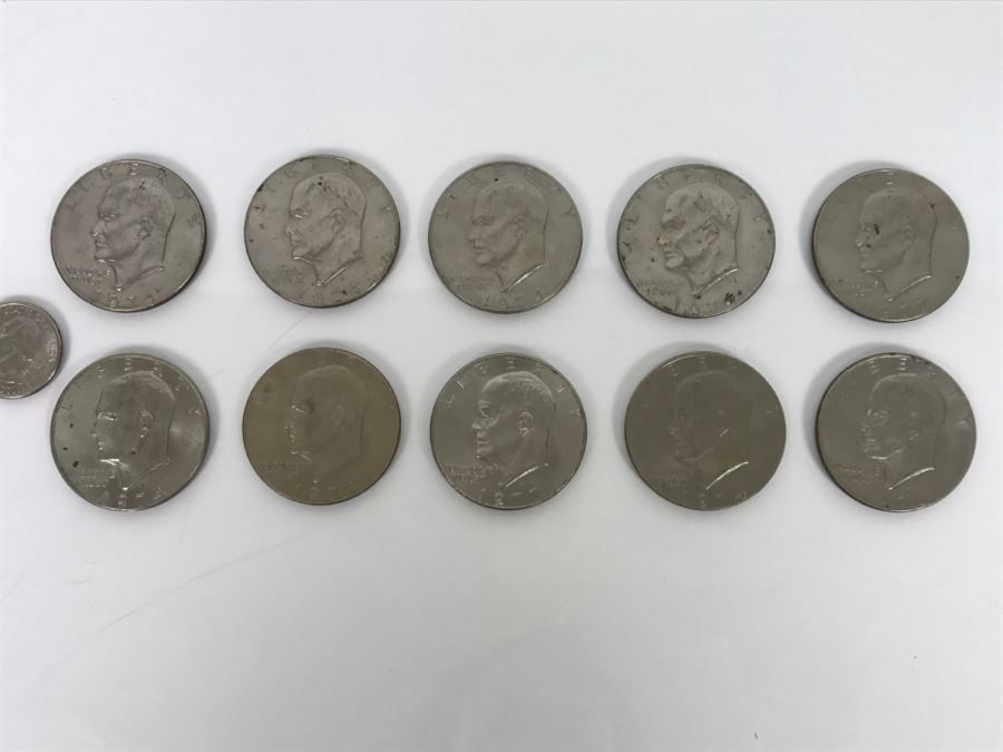 (10) Eisenhower One Dollar US Coins Various Dates