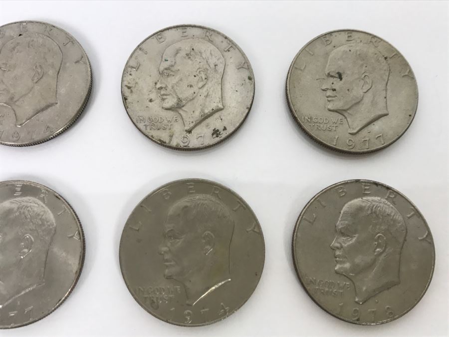(10) Eisenhower One Dollar US Coins Various Dates [Photo 6]