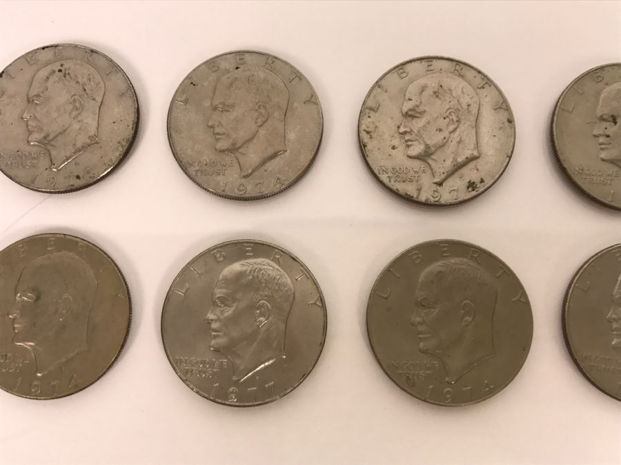 (10) Eisenhower One Dollar US Coins Various Dates [Photo 5]