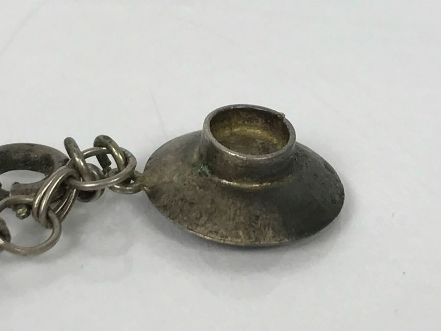 Chinese Sterling Silver Charm Bracelet With Pair Of Sterling Silver Bangle Bracelets 20.6g [Photo 12]