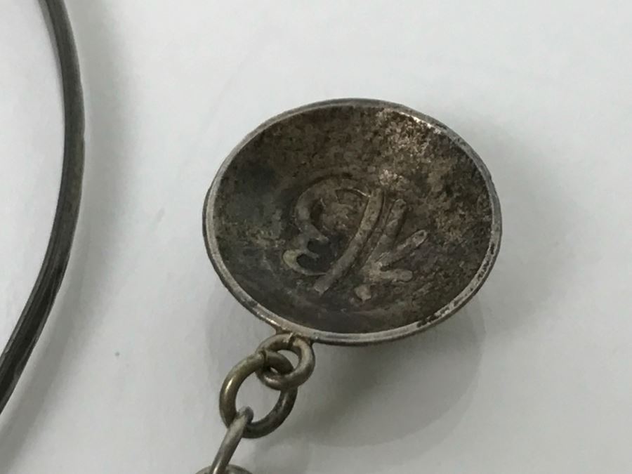 Chinese Sterling Silver Charm Bracelet With Pair Of Sterling Silver Bangle Bracelets 20.6g [Photo 11]