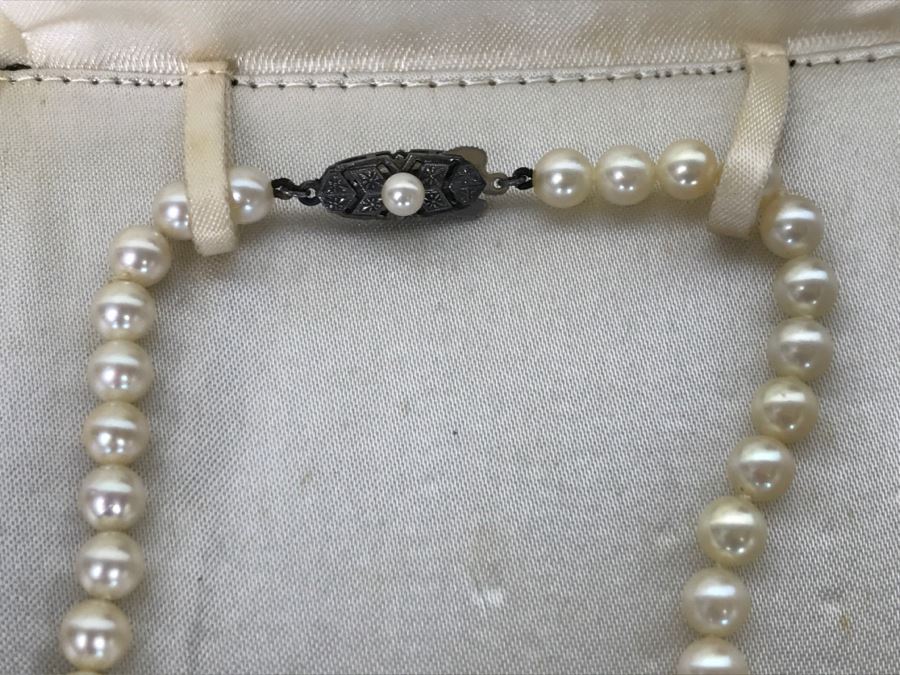 MIKIMOTO Cultured Pearls With Original Documenation From Japan Gem Of Gems Purchased In 1960 16' Choker Strand Necklace Estimate $1,000-$2,000 [Photo 12]