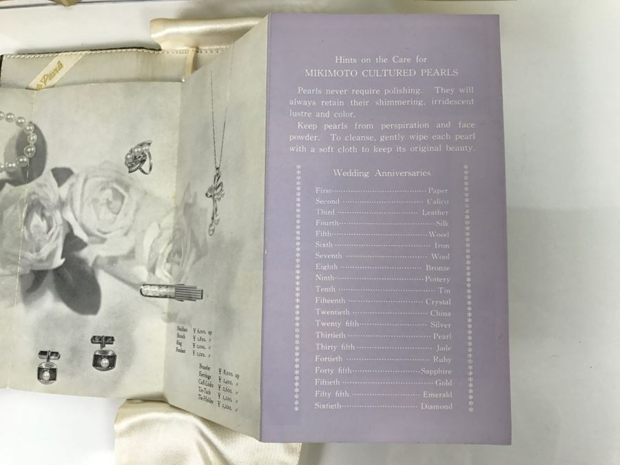 MIKIMOTO Cultured Pearls With Original Documenation From Japan Gem Of Gems Purchased In 1960 16' Choker Strand Necklace Estimate $1,000-$2,000 [Photo 27]