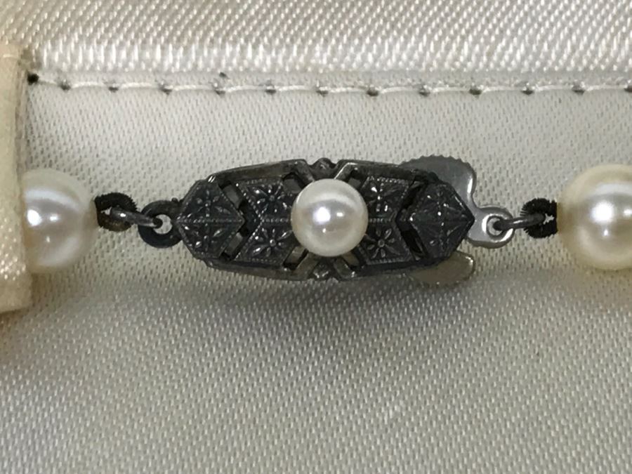 MIKIMOTO Cultured Pearls With Original Documenation From Japan Gem Of Gems Purchased In 1960 16' Choker Strand Necklace Estimate $1,000-$2,000 [Photo 4]