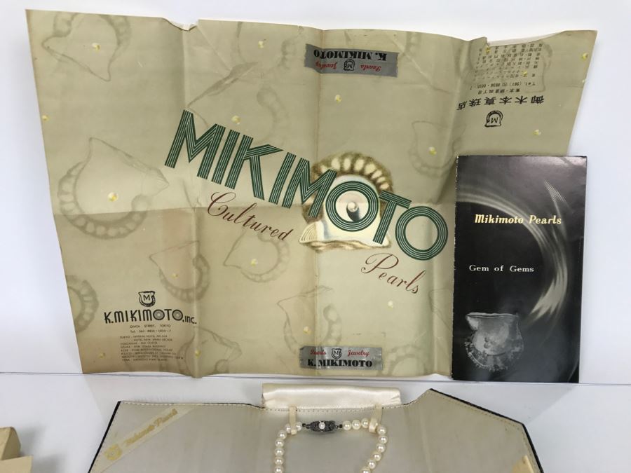 MIKIMOTO Cultured Pearls With Original Documenation From Japan Gem Of Gems Purchased In 1960 16' Choker Strand Necklace Estimate $1,000-$2,000 [Photo 17]