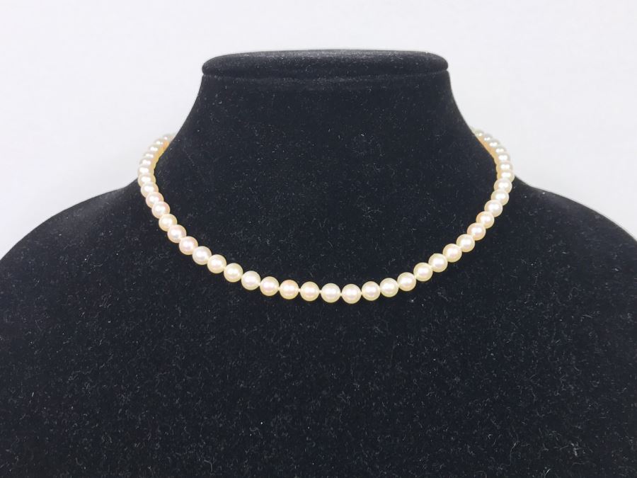 MIKIMOTO Cultured Pearls With Original Documenation From Japan Gem Of Gems Purchased In 1960 16' Choker Strand Necklace Estimate $1,000-$2,000 [Photo 32]