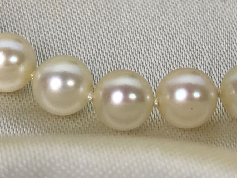 MIKIMOTO Cultured Pearls With Original Documenation From Japan Gem Of Gems Purchased In 1960 16' Choker Strand Necklace Estimate $1,000-$2,000 [Photo 14]