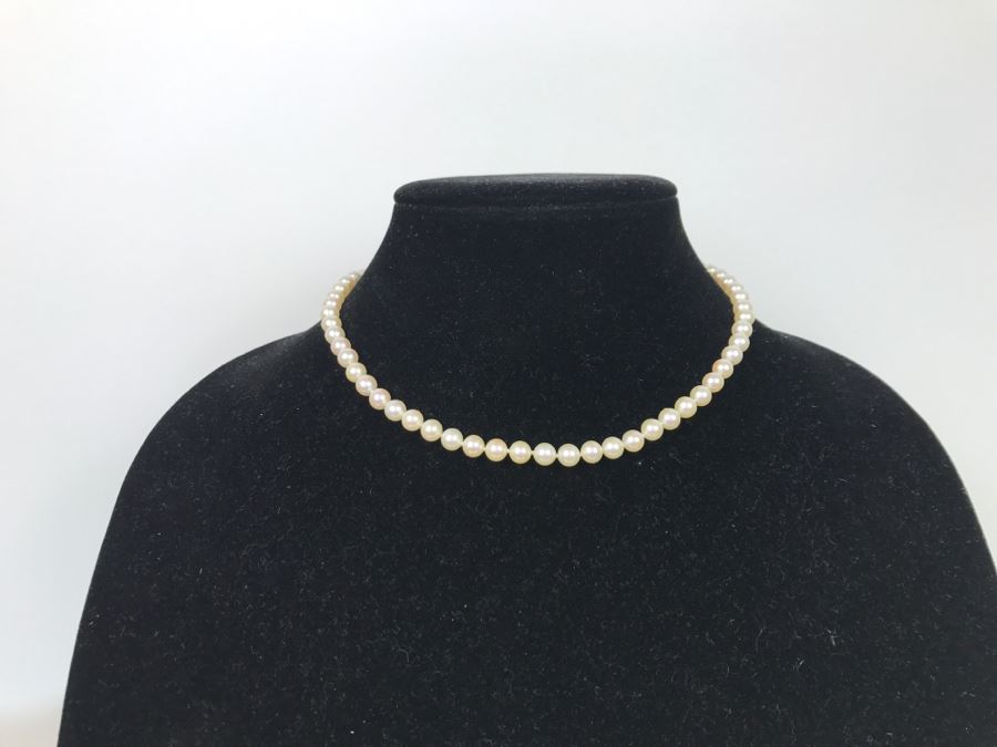 MIKIMOTO Cultured Pearls With Original Documenation From Japan Gem Of Gems Purchased In 1960 16' Choker Strand Necklace Estimate $1,000-$2,000 [Photo 3]