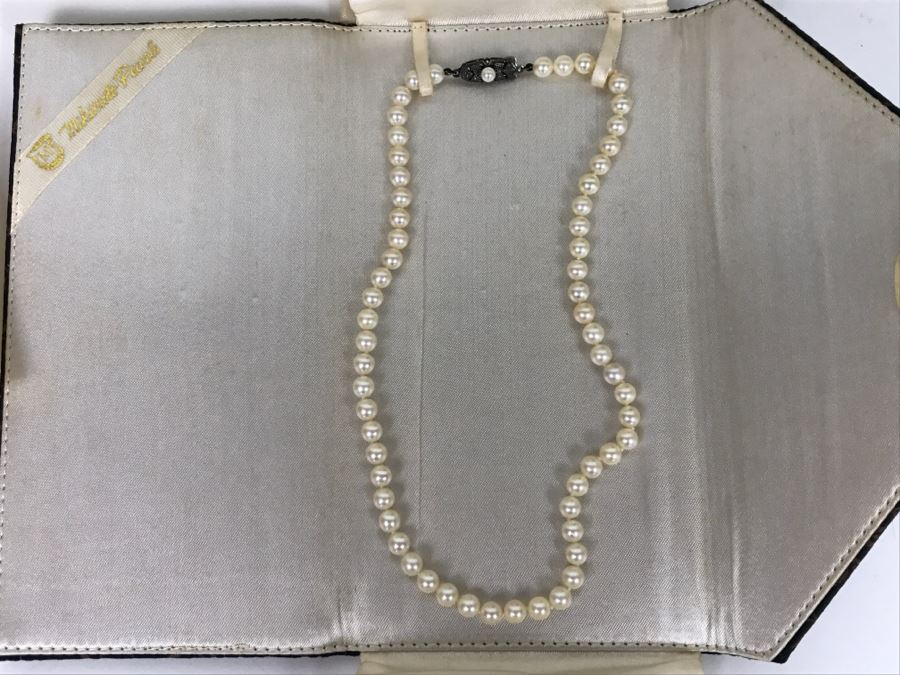 MIKIMOTO Cultured Pearls With Original Documenation From Japan Gem Of Gems Purchased In 1960 16' Choker Strand Necklace Estimate $1,000-$2,000 [Photo 16]