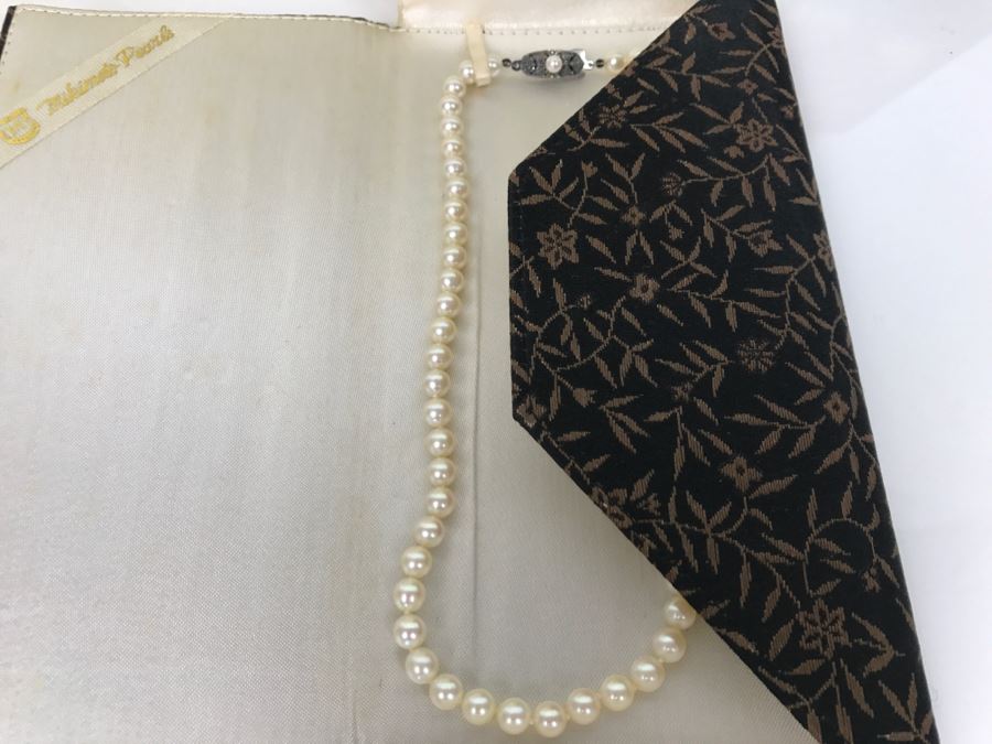MIKIMOTO Cultured Pearls With Original Documenation From Japan Gem Of Gems Purchased In 1960 16' Choker Strand Necklace Estimate $1,000-$2,000 [Photo 9]