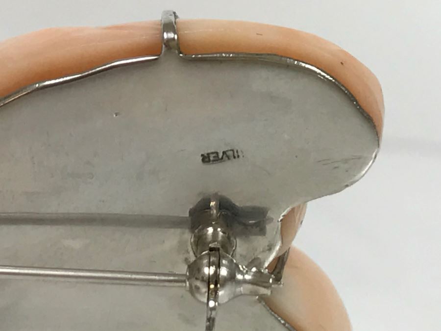 Fabulous Carved Floral Pink Coral Brooch With Sterling Silver Backing 76.8g FMV $750-$1,000 [Photo 17]