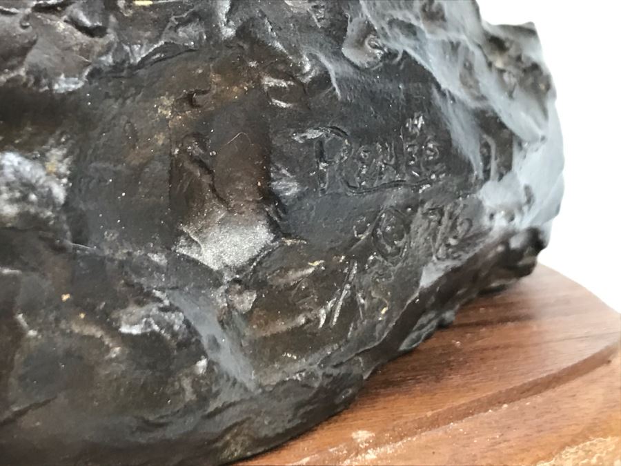 Vintage 1976 Renee Thompson Bronze Sculpture Depicting Native American Boy Hiding A Peace Pipe Behind His Back 3 Of 15 [Photo 12]