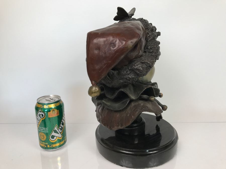 Vintage 1992 Renee Thompson Bronze Sculpture Titled 'L'Enfant Pierrot' Depicting Clown 1 Of 24 [Photo 14]