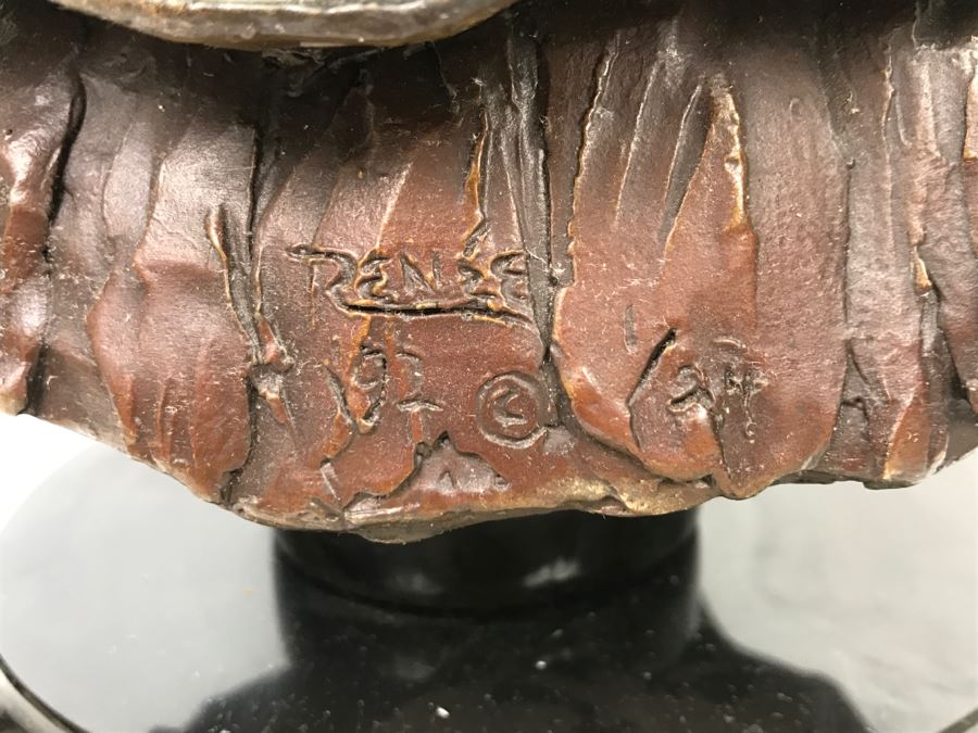 Vintage 1992 Renee Thompson Bronze Sculpture Titled 'L'Enfant Pierrot' Depicting Clown 1 Of 24 [Photo 11]