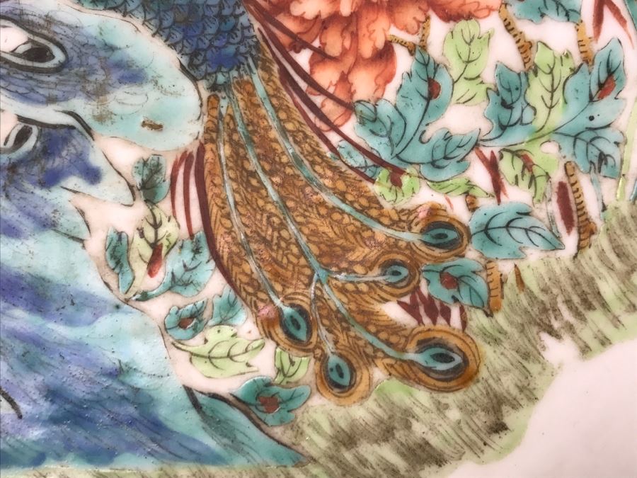 Antique Signed Chinese Porcelain Dish With Stand [Photo 11]