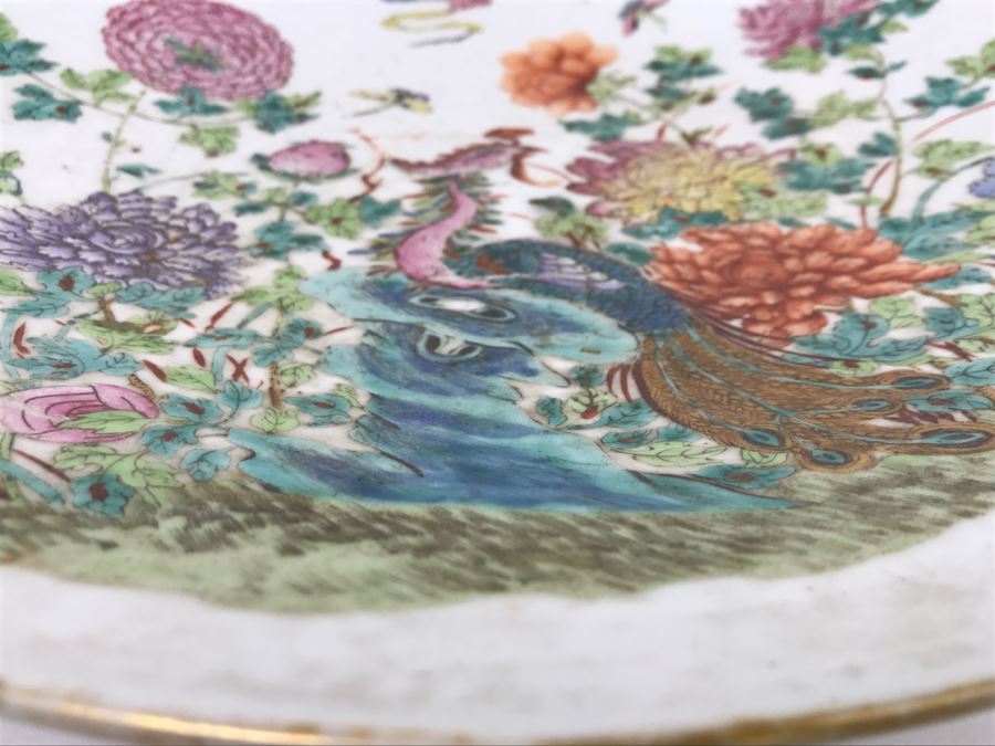 Antique Signed Chinese Porcelain Dish With Stand [Photo 34]