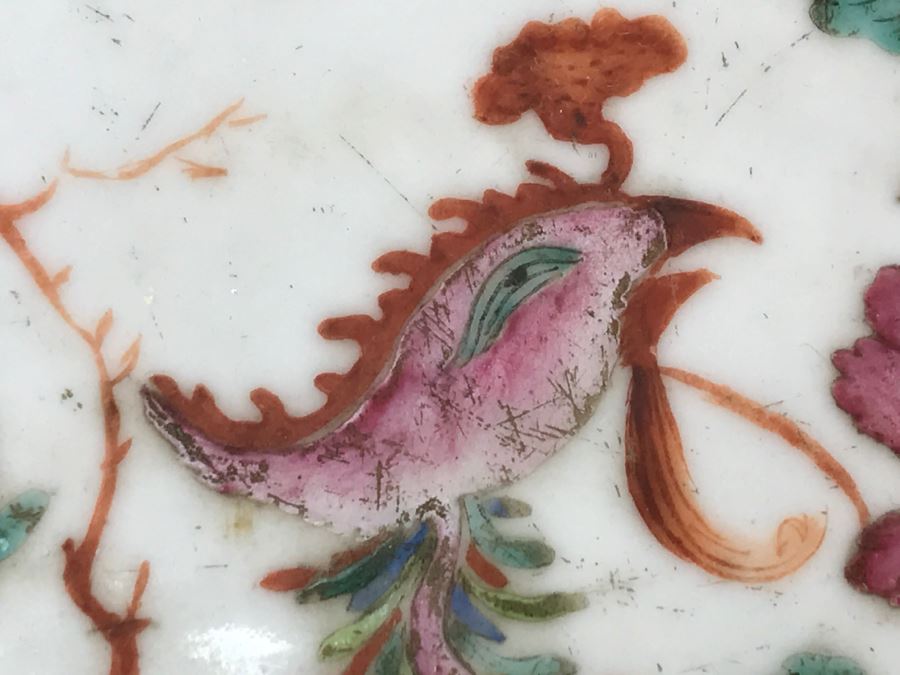 Antique Signed Chinese Porcelain Dish With Stand [Photo 17]