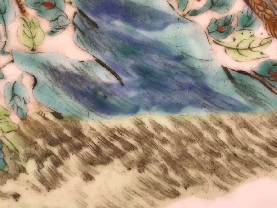 Antique Signed Chinese Porcelain Dish With Stand [Photo 19]