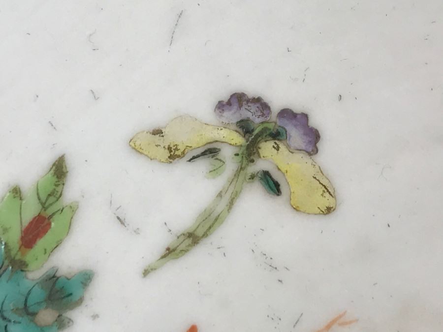 Antique Signed Chinese Porcelain Dish With Stand [Photo 16]