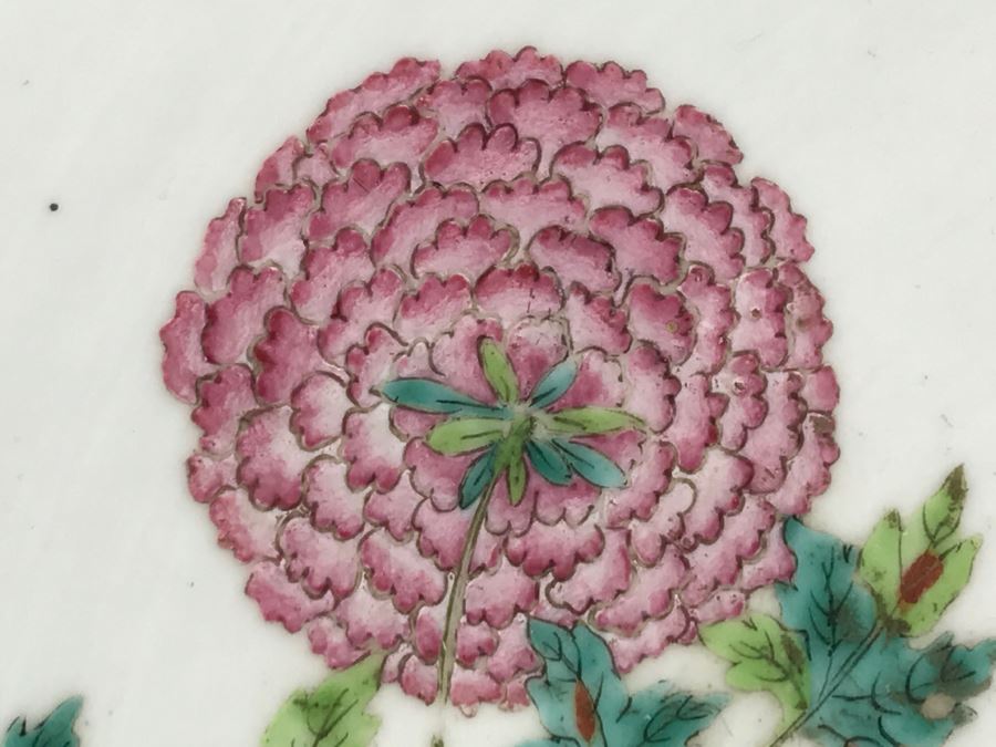 Antique Signed Chinese Porcelain Dish With Stand [Photo 13]