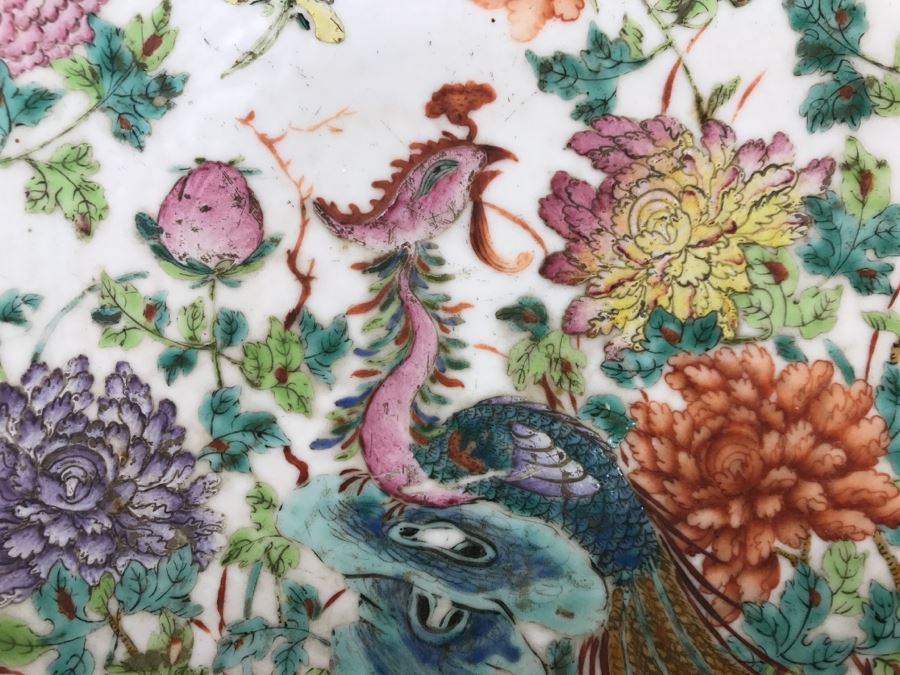 Antique Signed Chinese Porcelain Dish With Stand [Photo 6]