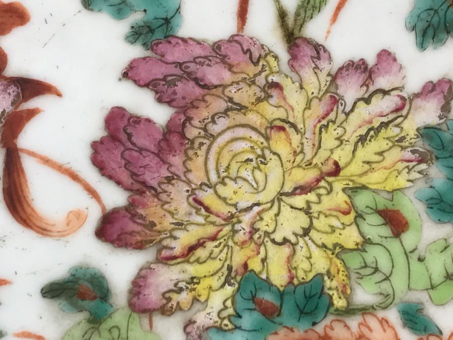 Antique Signed Chinese Porcelain Dish With Stand [Photo 14]