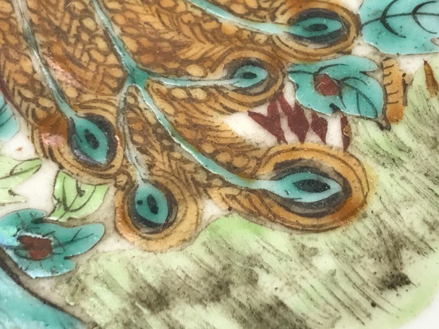 Antique Signed Chinese Porcelain Dish With Stand [Photo 12]