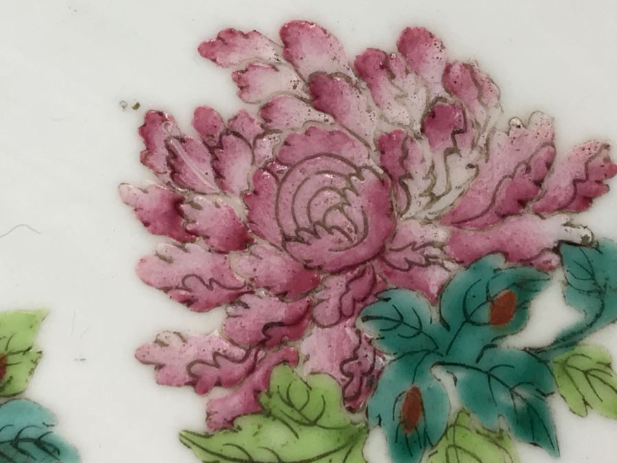 Antique Signed Chinese Porcelain Dish With Stand [Photo 15]