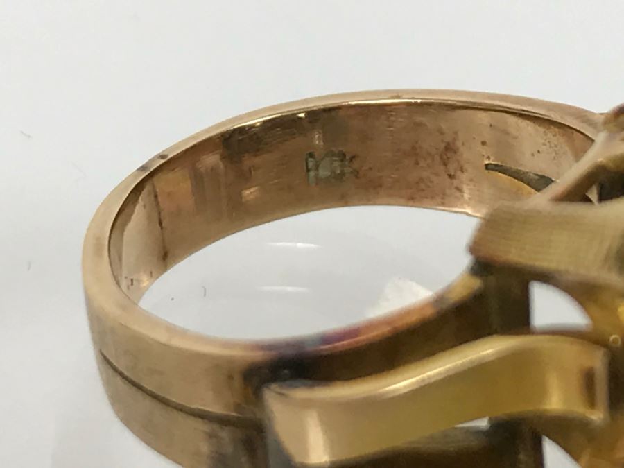 14K Yellow Gold Smokey Quartz Ring 12.4g Size 6 FMV $450 [Photo 22]