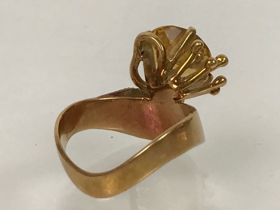 14K Yellow Gold Citrine Ring 5.3g Size 5 3/4 [Photo 18]