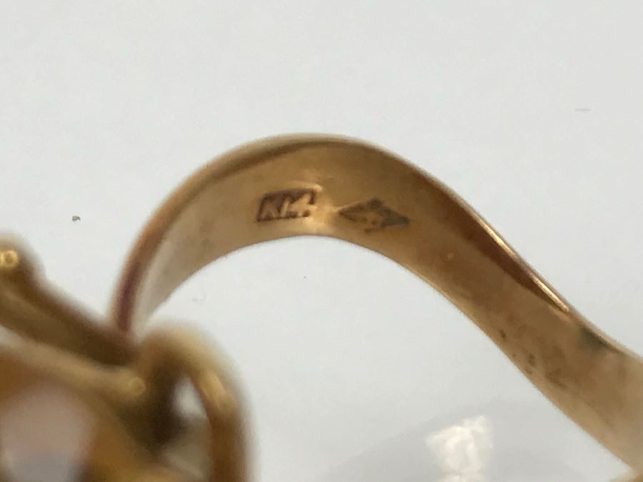 14K Yellow Gold Citrine Ring 5.3g Size 5 3/4 [Photo 15]