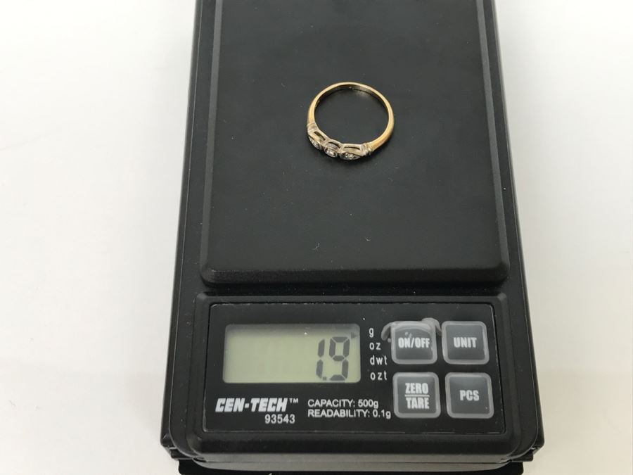 Vintage 14K Yellow And White Gold Diamond Wedding Band .07CTTW 1.8g [Photo 15]