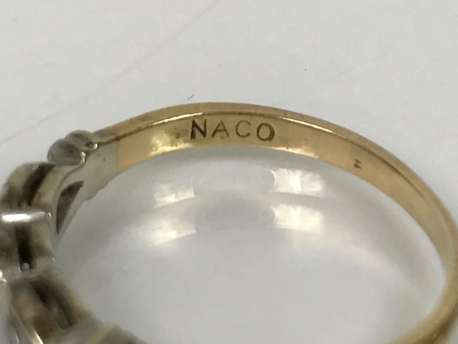 Vintage 14K Yellow And White Gold Diamond Wedding Band .07CTTW 1.8g [Photo 13]