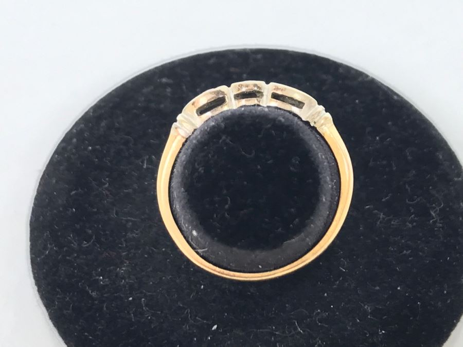 Vintage 14K Yellow And White Gold Diamond Wedding Band .07CTTW 1.8g [Photo 8]