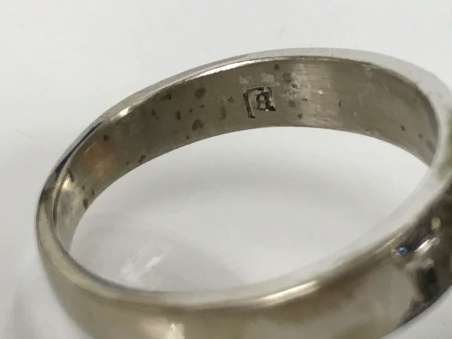 Vintage 14K White Gold Sapphire And Diamond Cocktail Cluster Ring Apx 12.0 Carats Total Of Sapphires And Apx .10CTTW Diamonds 10g FMV $1,000 [Photo 18]