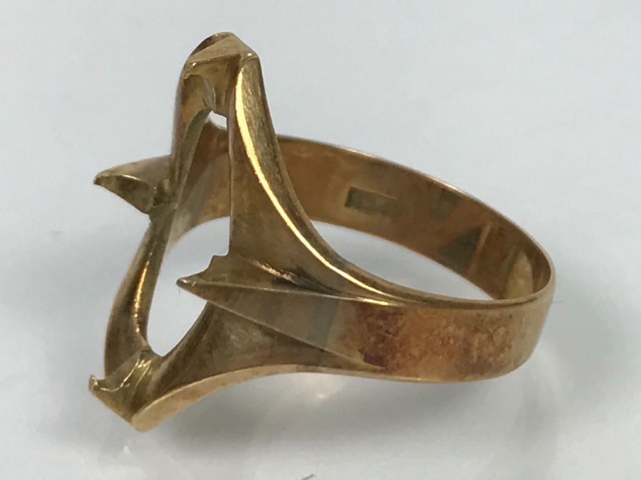 Pair Of 14K Yellow Gold Rings Missing Stones 5.3g [Photo 11]
