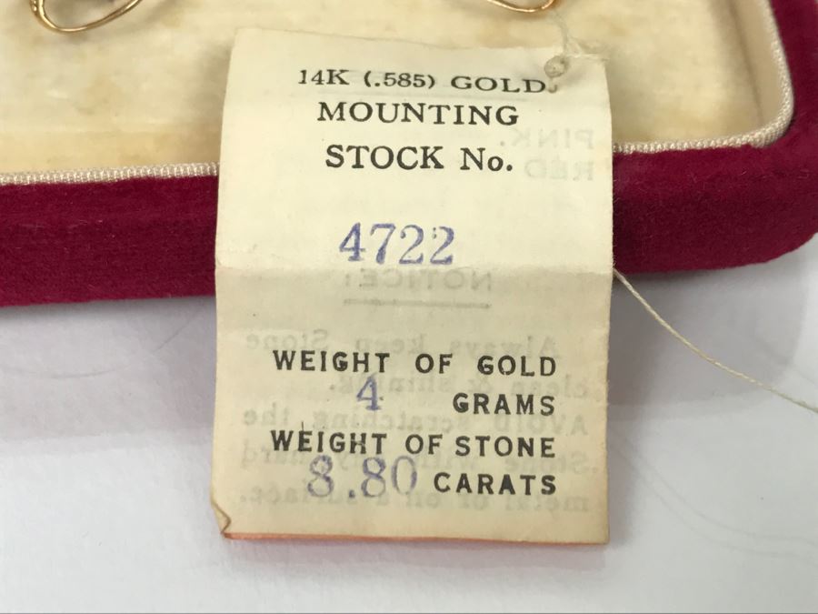 14K Gold Synthetic Ruby Earrings 5.9g [Photo 5]