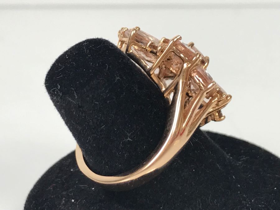 14K Yellow Gold Morganite Presumed Color Change Garnet Ring 7.6g Apx 7.5CTTW Morganites FMV $500 [Photo 7]