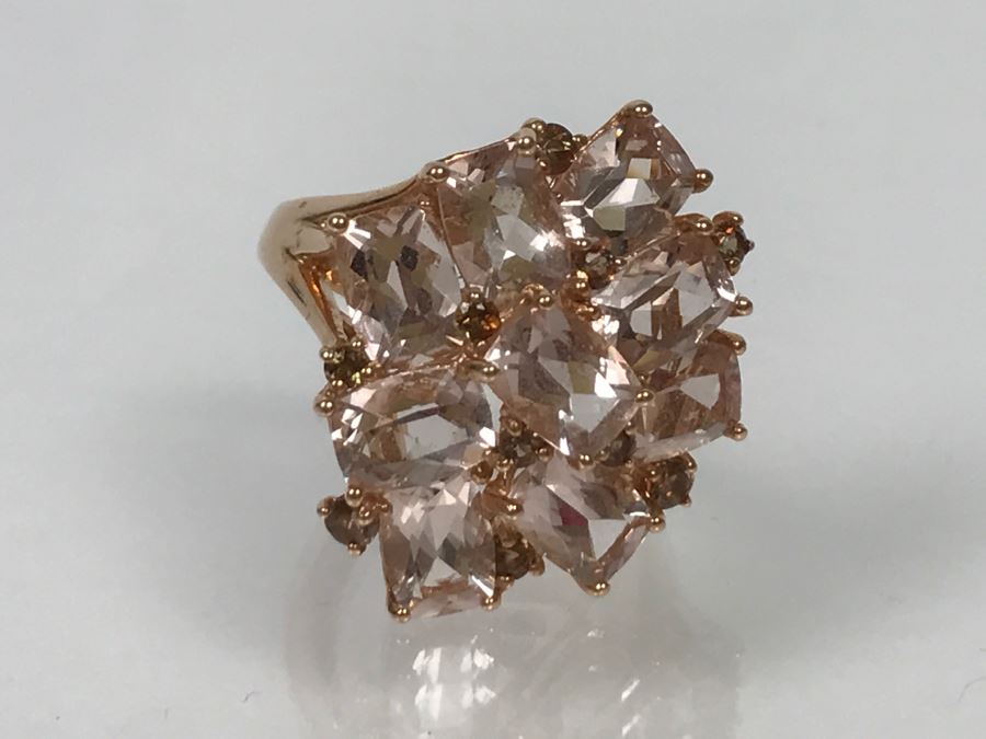 14K Yellow Gold Morganite Presumed Color Change Garnet Ring 7.6g Apx 7.5CTTW Morganites FMV $500 [Photo 15]