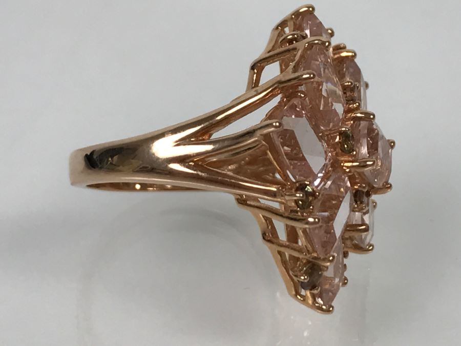 14K Yellow Gold Morganite Presumed Color Change Garnet Ring 7.6g Apx 7.5CTTW Morganites FMV $500 [Photo 12]