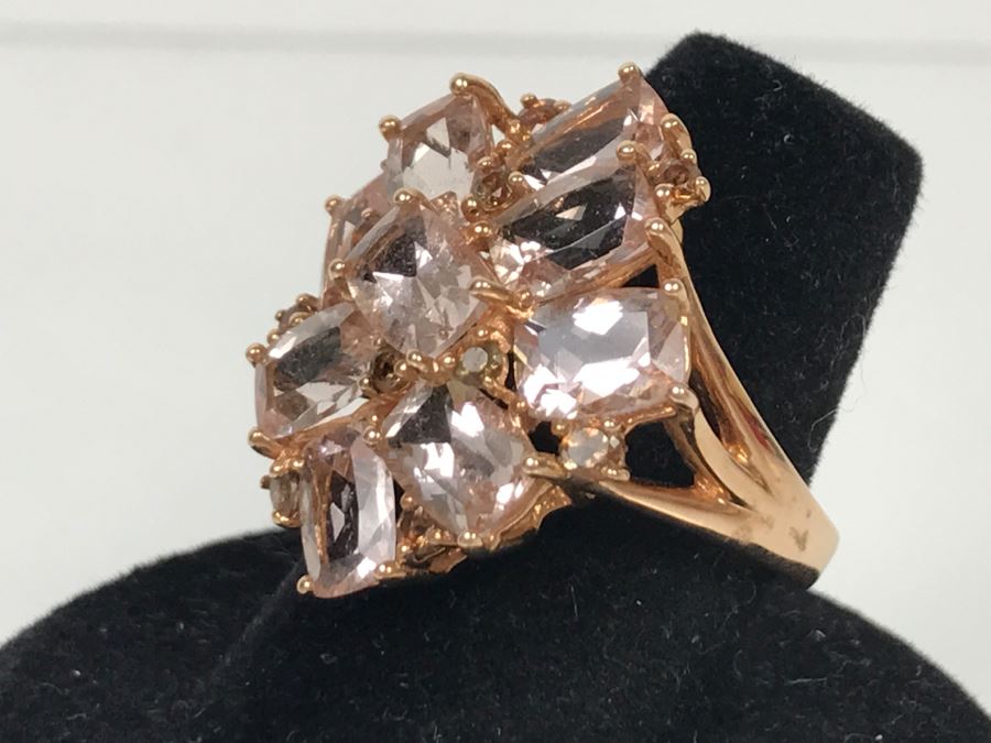 14K Yellow Gold Morganite Presumed Color Change Garnet Ring 7.6g Apx 7.5CTTW Morganites FMV $500 [Photo 11]