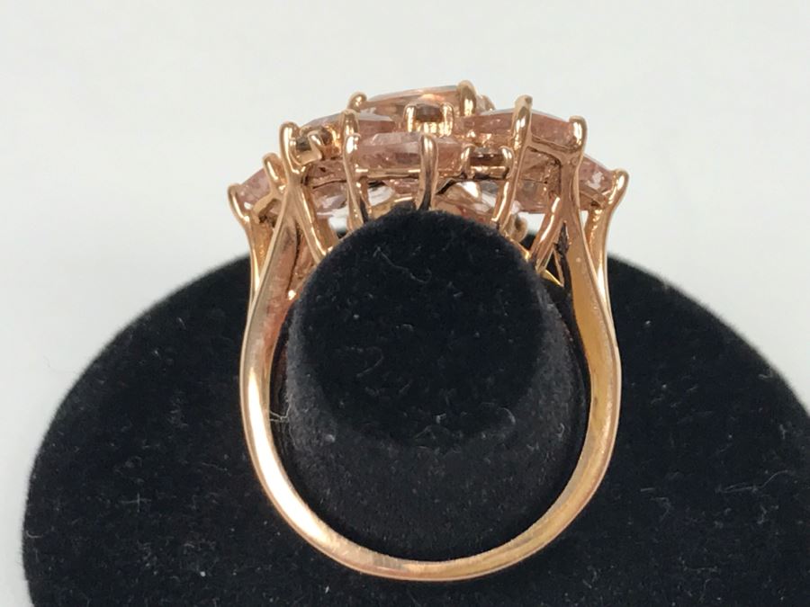 14K Yellow Gold Morganite Presumed Color Change Garnet Ring 7.6g Apx 7.5CTTW Morganites FMV $500 [Photo 8]