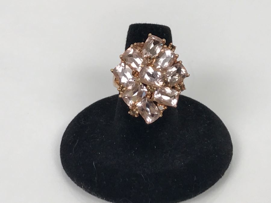 14K Yellow Gold Morganite Presumed Color Change Garnet Ring 7.6g Apx 7.5CTTW Morganites FMV $500 [Photo 4]