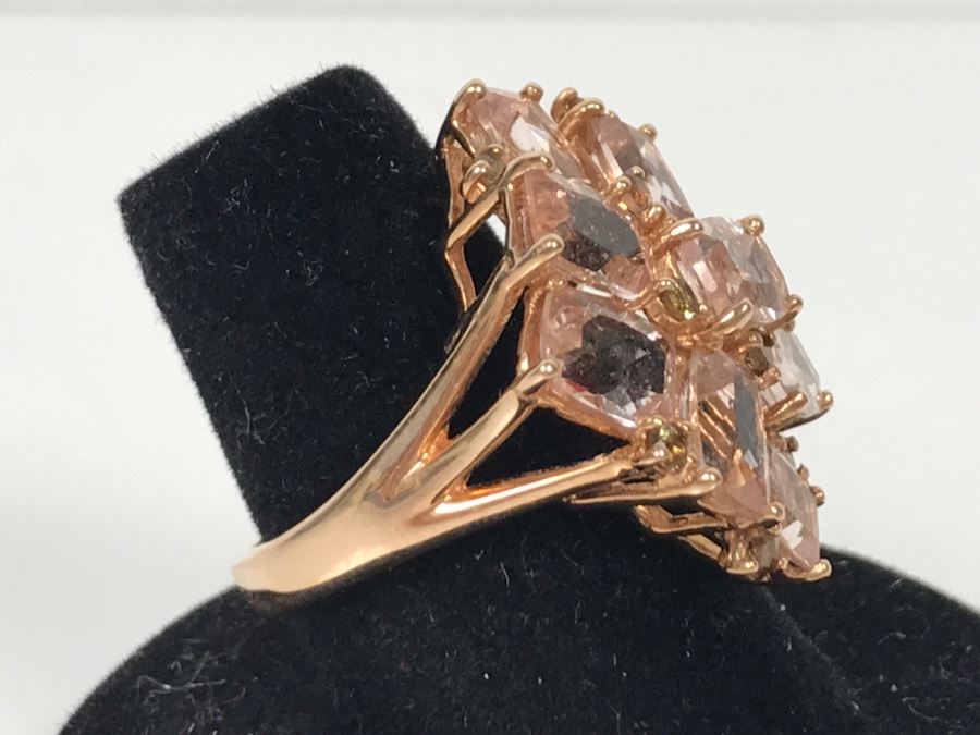 14K Yellow Gold Morganite Presumed Color Change Garnet Ring 7.6g Apx 7.5CTTW Morganites FMV $500 [Photo 6]