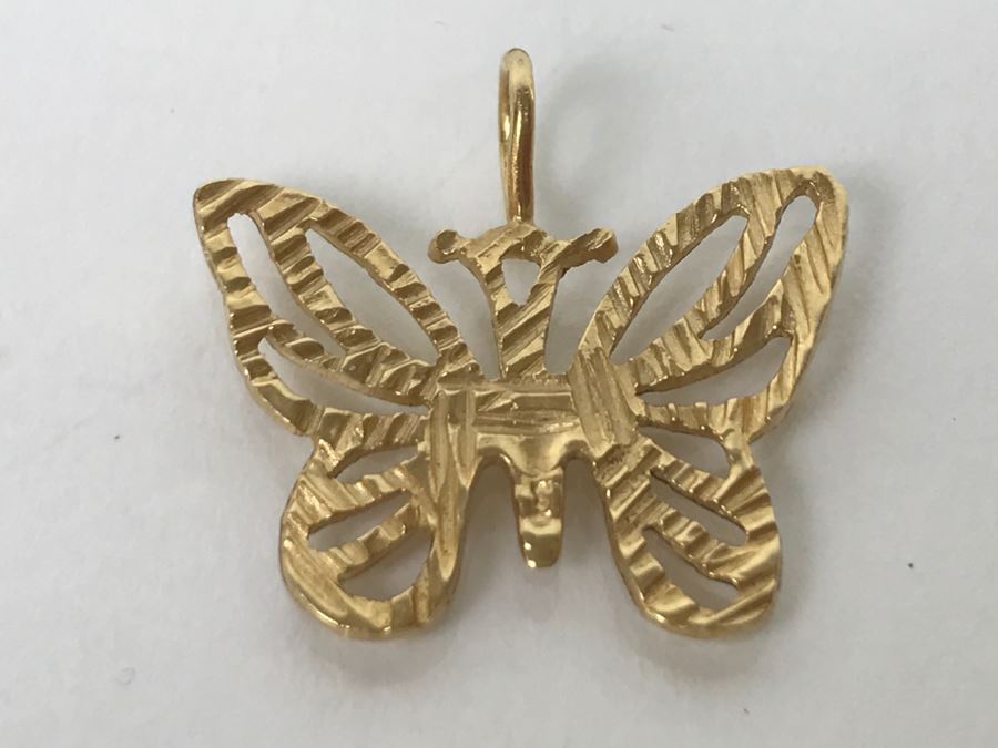 14K Yellow Gold Butterfly Pendant 1.5g [Photo 3]