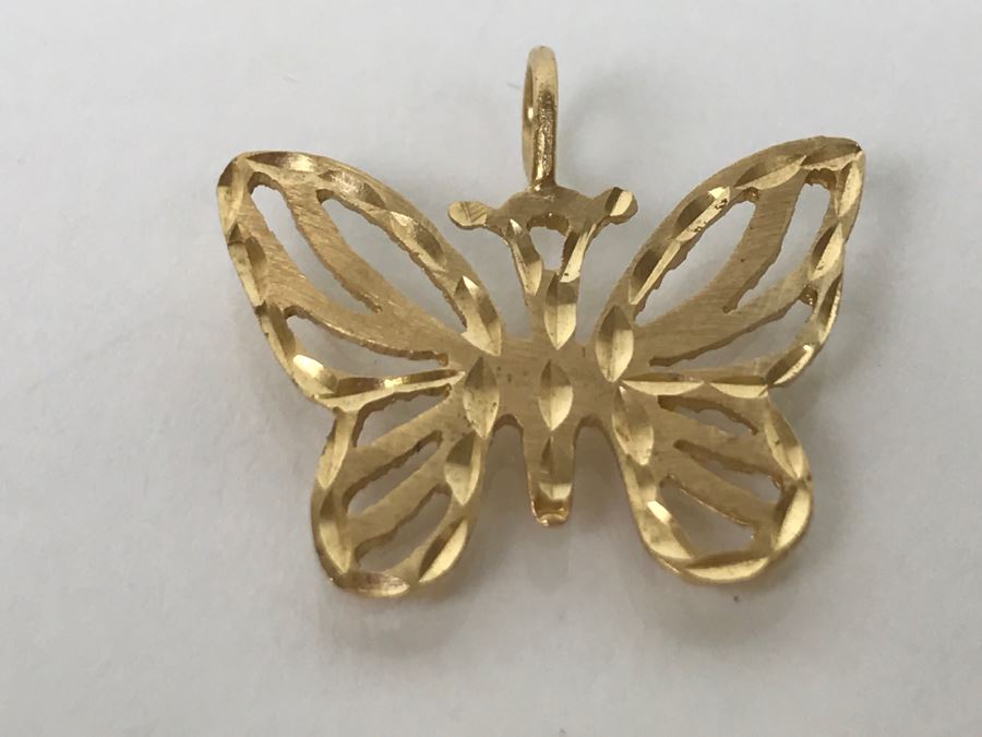 14K Yellow Gold Butterfly Pendant 1.5g [Photo 1]